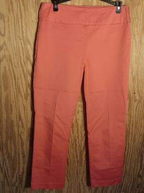 Crown & Ivy Coral Slim Ankle Pants